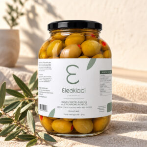 Olives vertes farcies aux poivrons rouges - 1kg